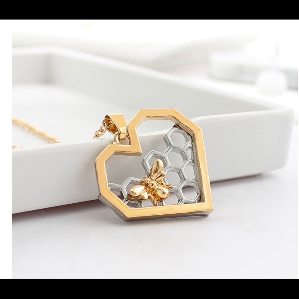 Bee Heart Shaped Necklace